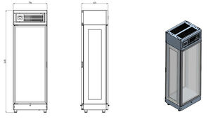 ВИТРИНА ХОЛОД. ENOFRIGO COMPASS DOUBLE-SIDED МАТОВЫЙ ЧЕРНЫЙ+ПОЛКИ GK93430003 4 ШТ.
